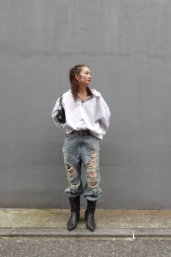 オーバークラッシュデニム